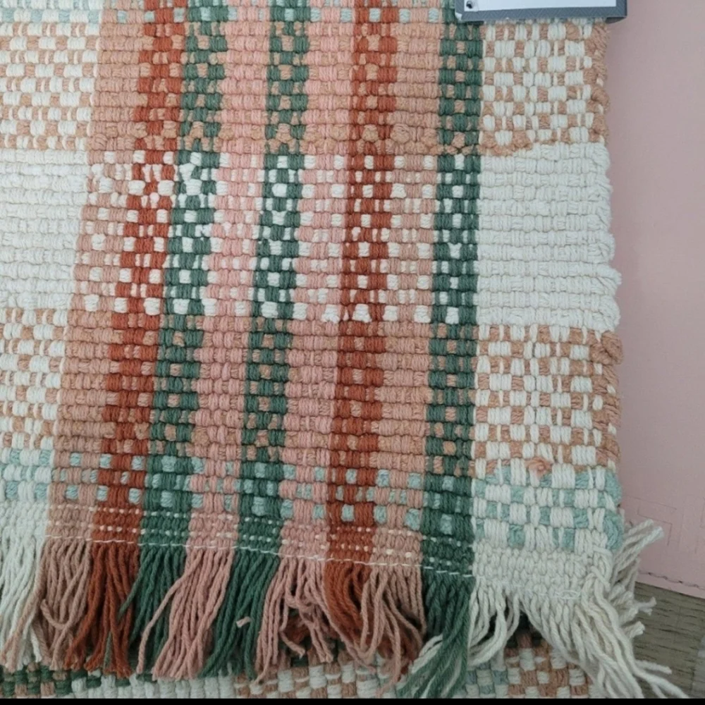 Threshold harvest plaid bath rug